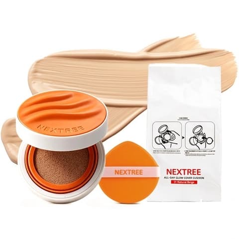 All Day Glow Cover Cushion [SPF50+/PA++++], 14gx2ea, Natural Beige, 1pack