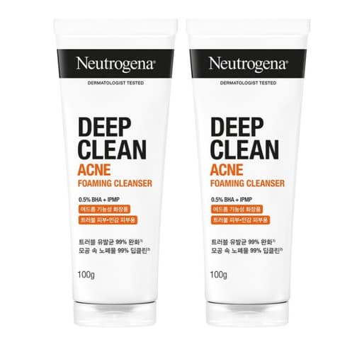 Deep Clean Acne Foaming Cleanser, 100gx2ea, 1pack
