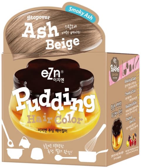 Pudding Hair Color [Stopover Ash Beige], 70mlx2ea (Color Cream+Developer)