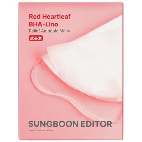 Red Heartleaf BHA-Lino Relief Ampoule Mask, 10ea, 1pack