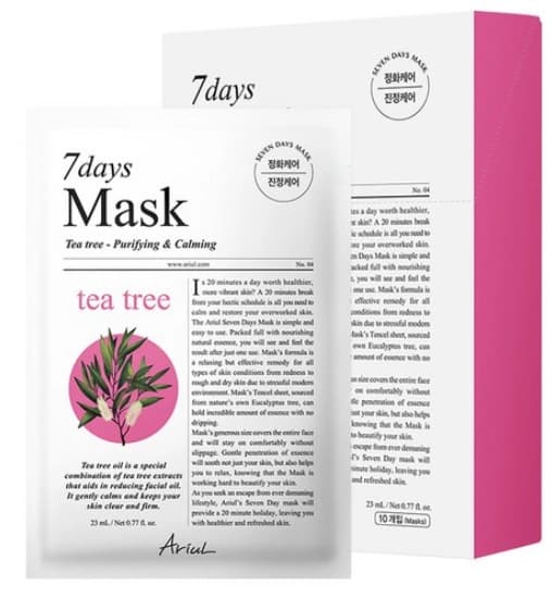 Seven Days Tea Tree Mask Pack, 10ea - Image 1