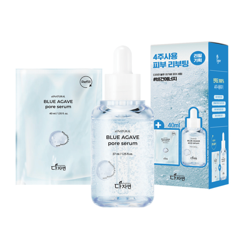 Blue Agave Pore Serum, 37ml+40ml(Refill), 1pack - Image 1