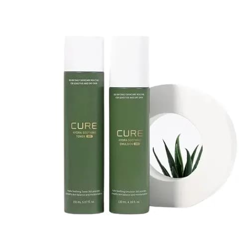 Cure Hydra Soothing Emulsion + Toner, 130mlx2ea, 1set - Image 1