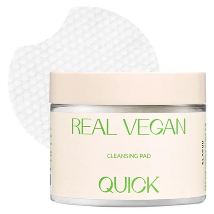 Real Vegan Quick Cleansing Pad, 180ml, 50ea - Image 1