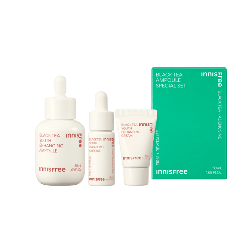 New Black Tea Youth Enhancing Elasticity Ampoule + Enhancing Ampoule + Enhancing Cream Set - Image 1