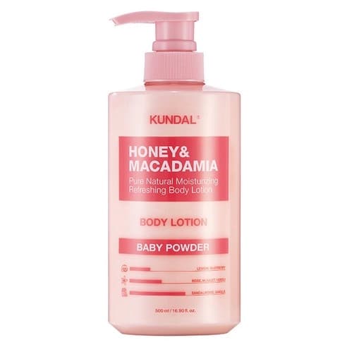 Honey and Macadamia Pure Body Lotion [Baby Powder], 500ml, 1pack - Image 1