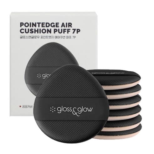 Point Edge Air Cushion Puff, Black, 7ea - Image 1