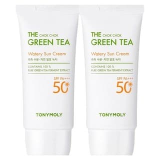 The Chok Chok Green Tea Watery Sun Cream [SPF50+/PA++++], 50mlx2ea, 1pack - Image 1