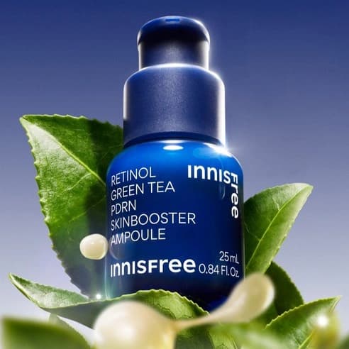 Innisfree Retinol Green Tea PDRN Skin Booster Ampoule Special 3-Piece Set, 50ml+10ml*2+25ml - Image 3