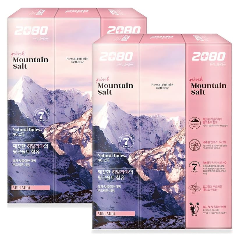 Pure Mountain Salt Toothpaste [Pink Mild Mint], 150g, 6ea, 1pack - Image 1