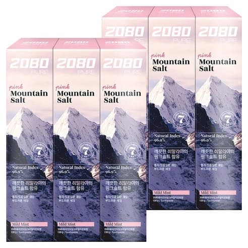 Pure Mountain Salt Toothpaste [Pink Mild Mint], 120gx6ea, 1pack - Image 1