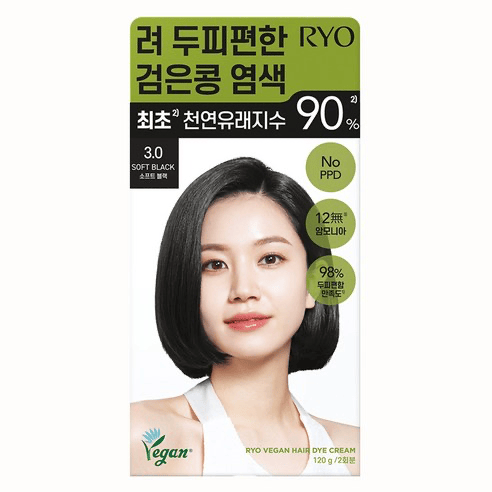 Comfortable Scalp Black Bean Hair Dye, 120g, 3.0 Soft Black, 1pack - Image 1