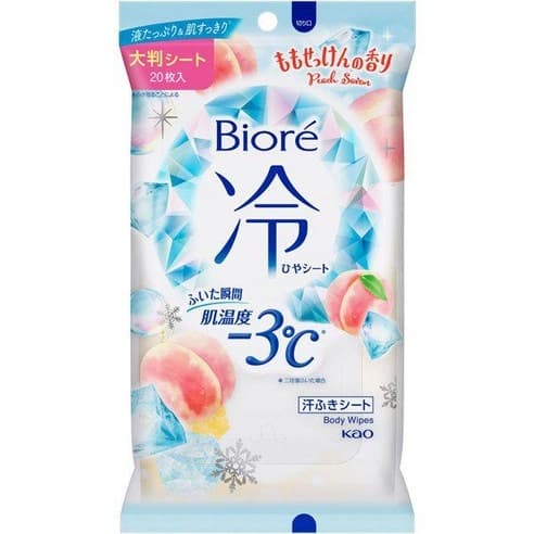 Biore Cooling Body Sheet [Peach Soap Scent], 20ea, 1pack - Image 1