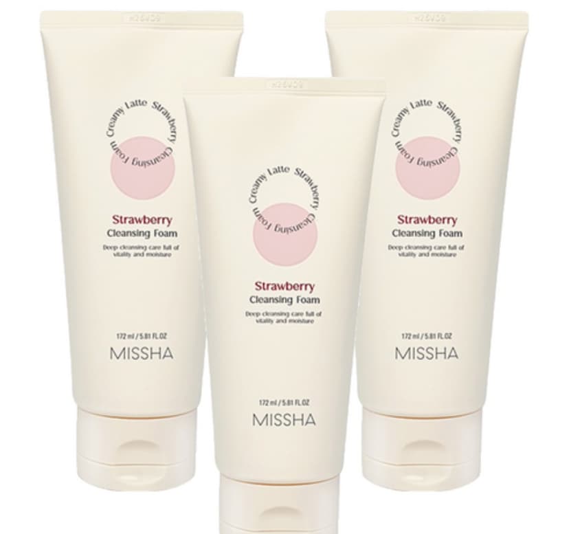 Creamy Latte Cleansing Foam Strawberry, 172mlx3ea, 1pack - Image 1
