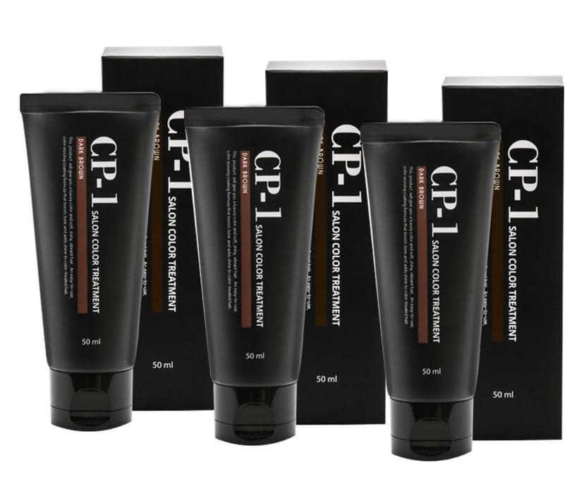 Salon Color Treatment, 50mlx3ea, 1pack, Dark Brown - Image 1