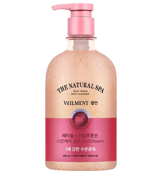 Natural Spa Dead Sea Salt Scrub Body Wash [Black Rose Scent], 580ml - Image 1