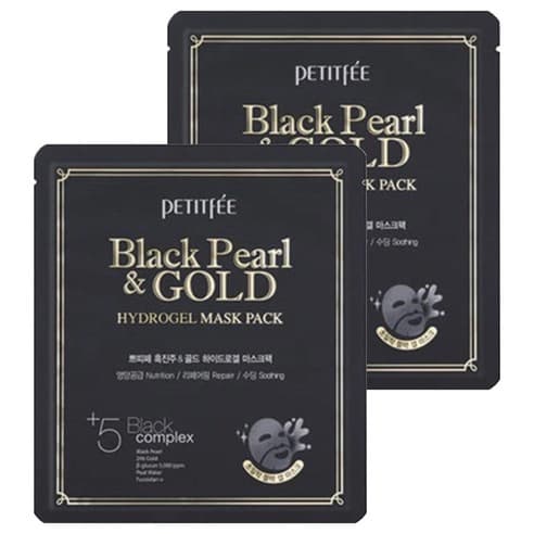 Black Pearl Gold Hydrogel Sheet Mask, 5eax2, 1pack - Image 1