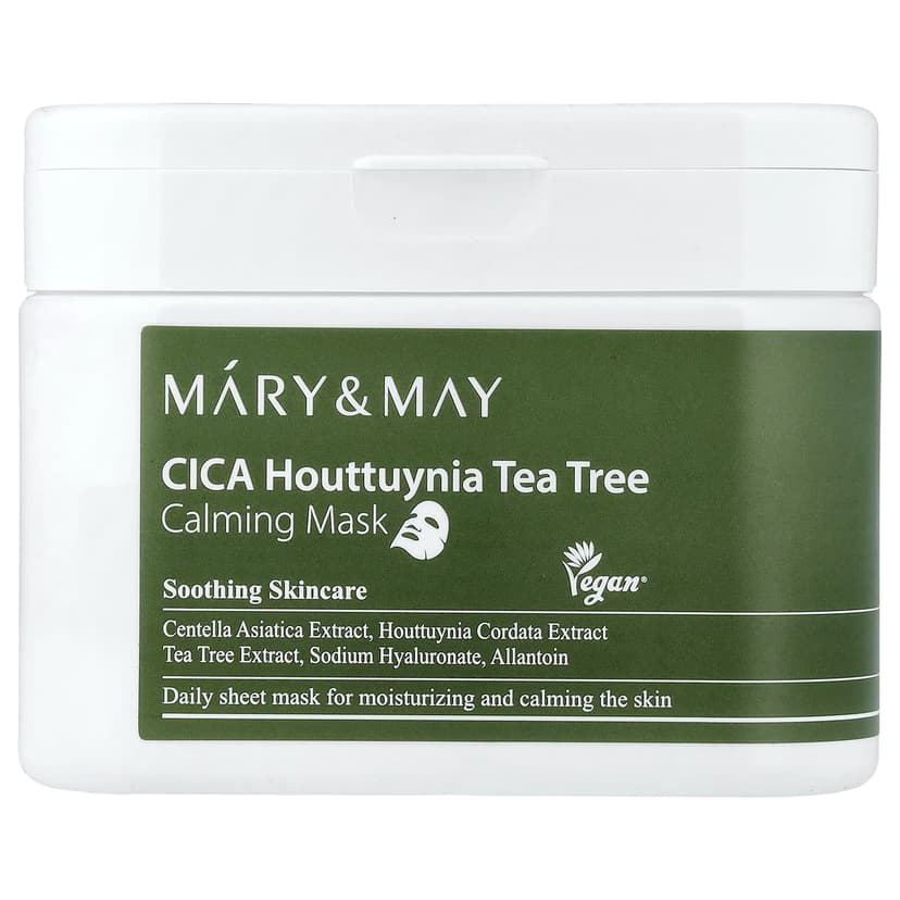 Cica Houttuynia Cordata Tea Tree Calming Mask, 30ea, 1pack - Image 1
