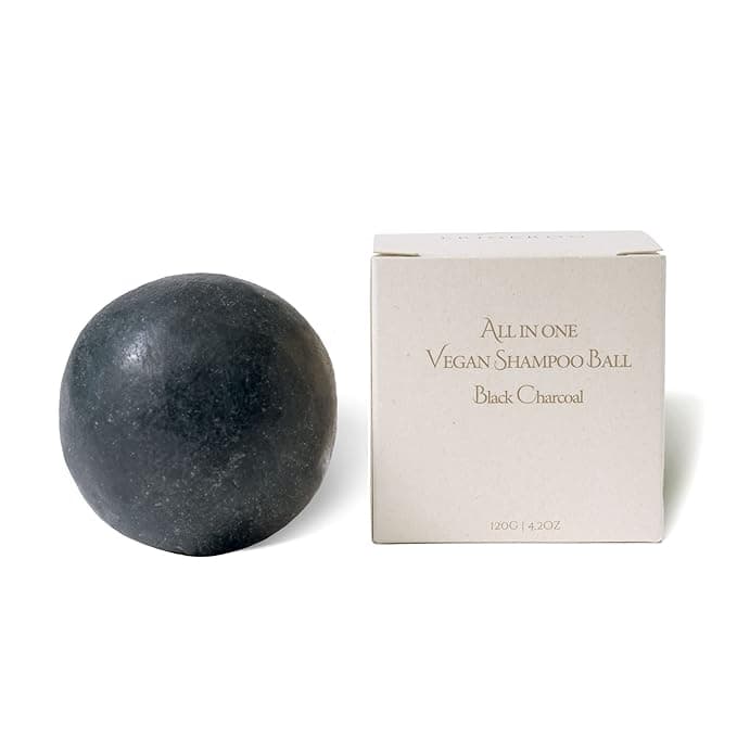 All-in-One Low pH Vegan Shampoo Ball [Bamboo Charcoal], 120g, 1pack - Image 1