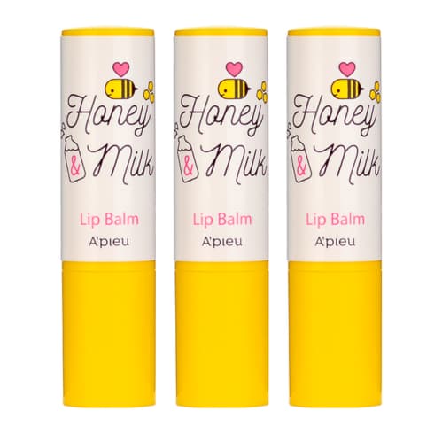 Honey & Milk Lip Balm, 3.3gx3ea, 1pack - Image 1