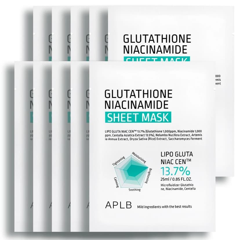 Glutathione Niacinamide Sheet Mask, 10ea - Image 1