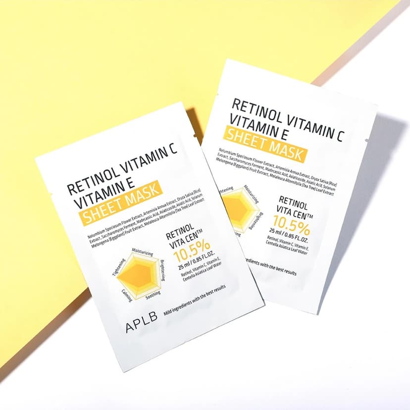 Retinol Vitamin C Vitamin E Sheet Mask, 10ea - Image 3