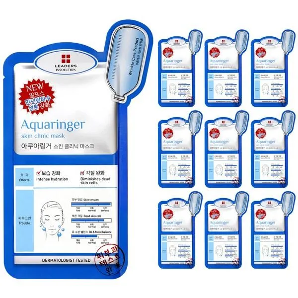 Leaders Insolution Aqua Ringer Skin Clinic Mask Sheet, 20ea