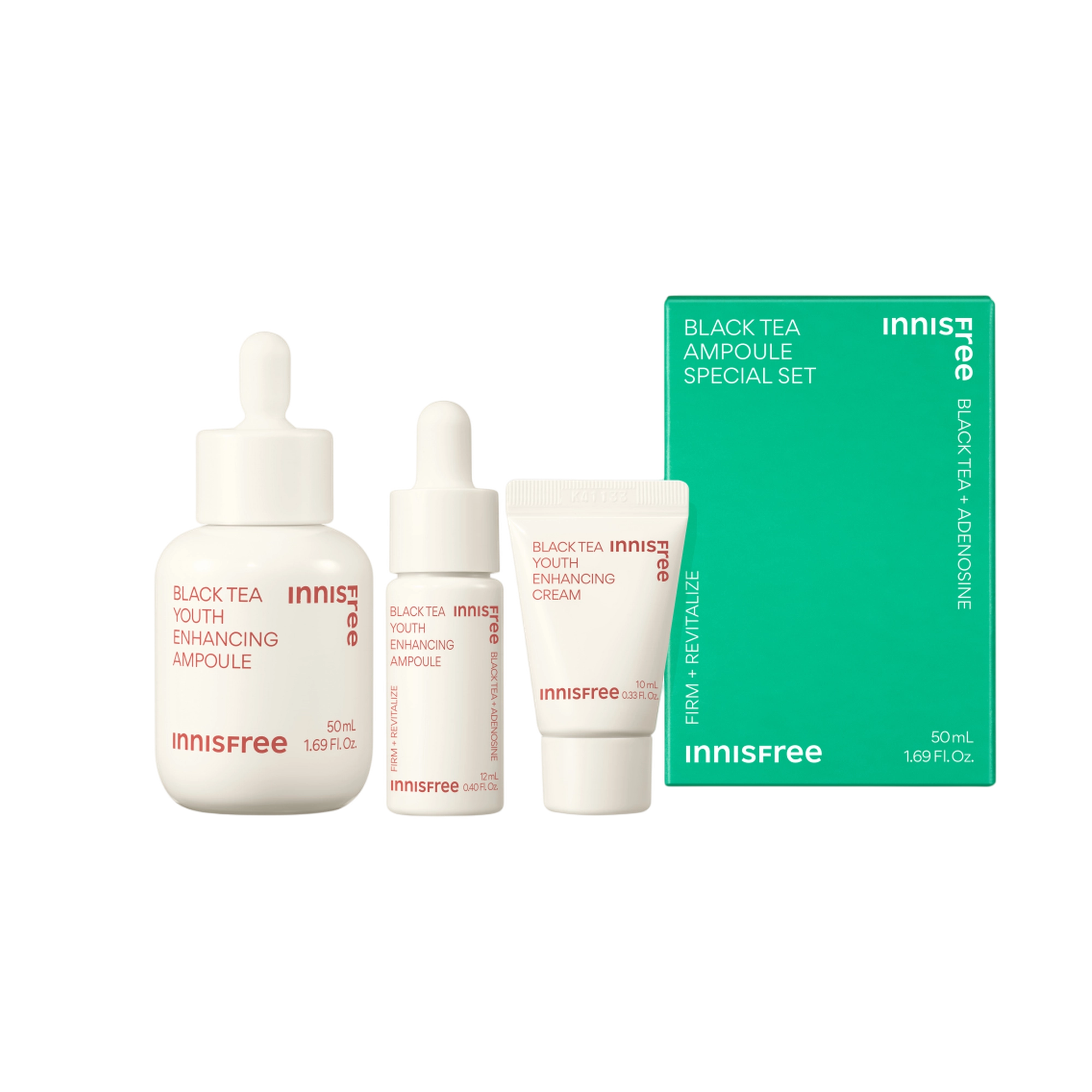 New Black Tea Youth Enhancing Elasticity Ampoule + Enhancing Ampoule + Enhancing Cream Set