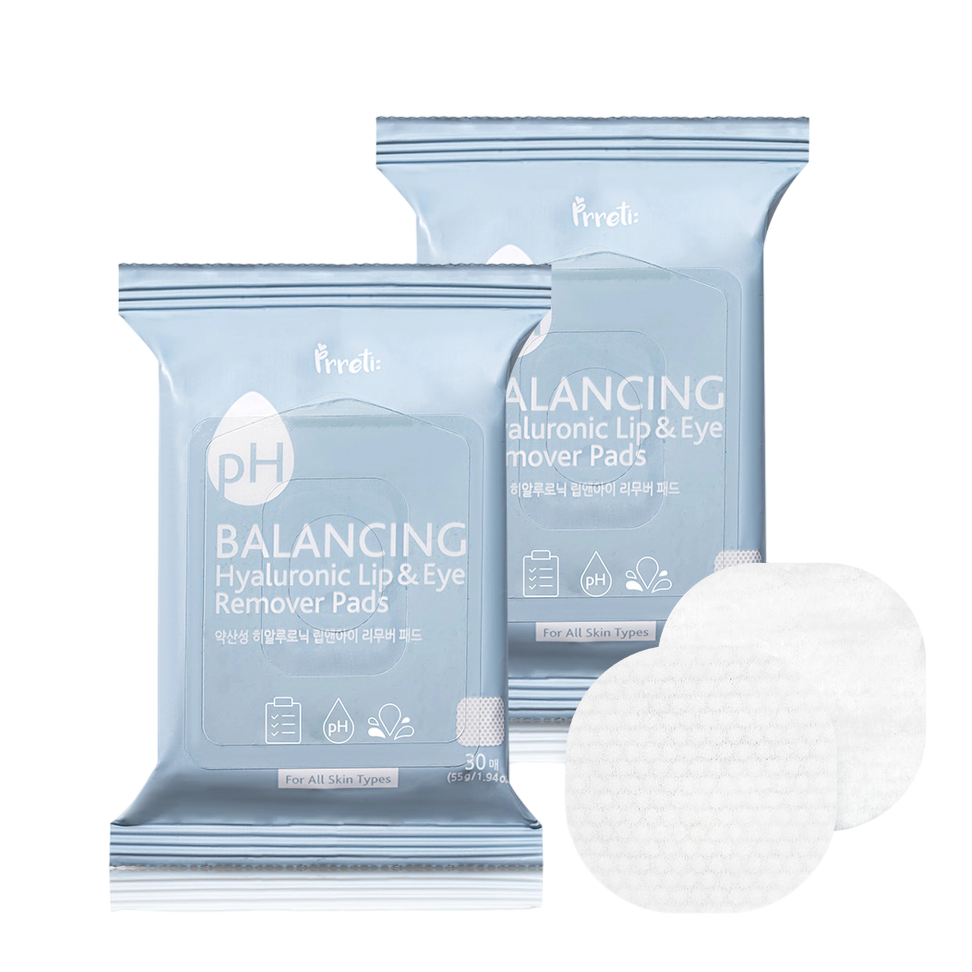 Low pH Hyaluronic Lip and Eye Remover Pad 30p, 55g