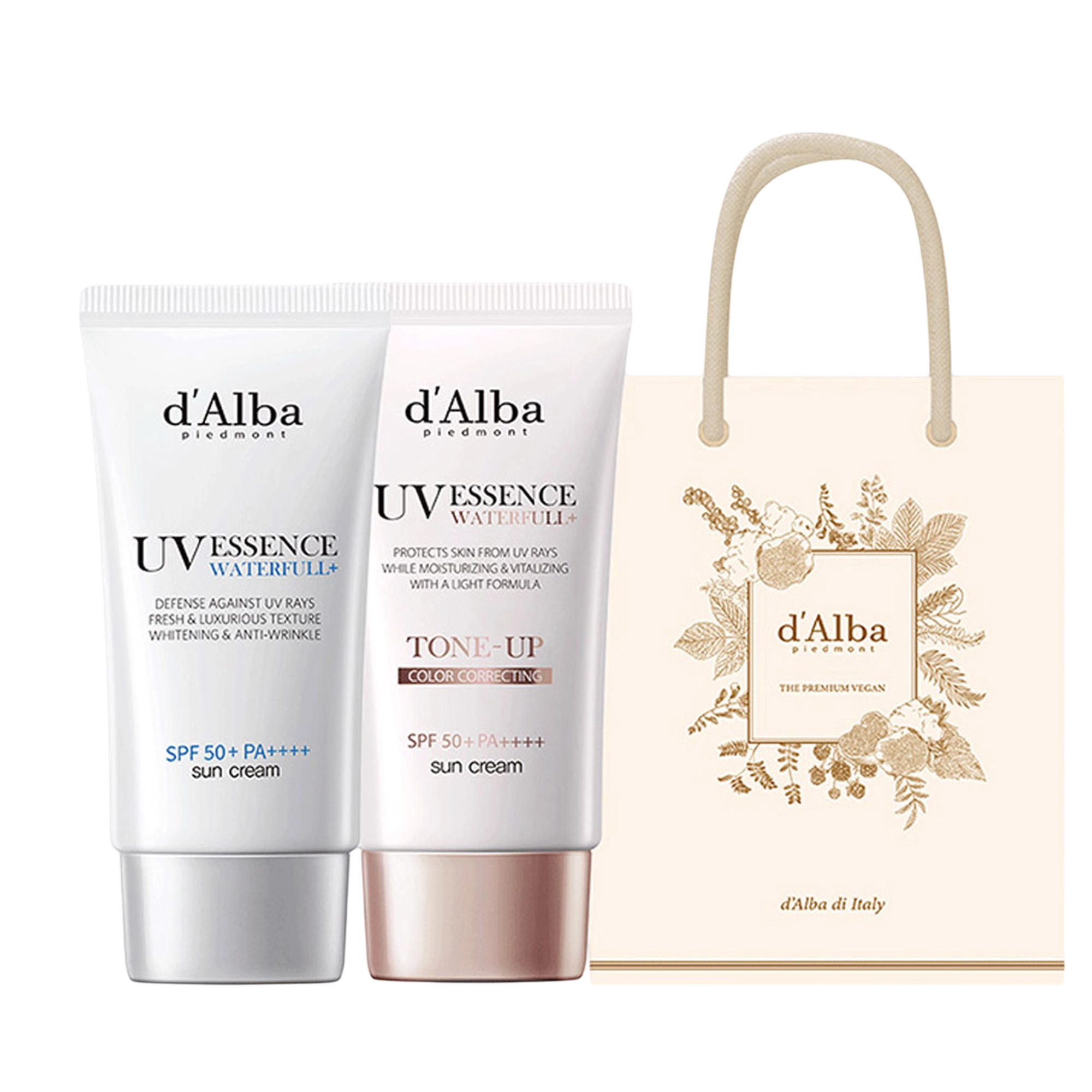 Waterful Essence Sunscreen SPF50+ PA++++ + Waterful Tone-up Sunscreen SPF50+ PA++++ + Gift Bag - Image 1