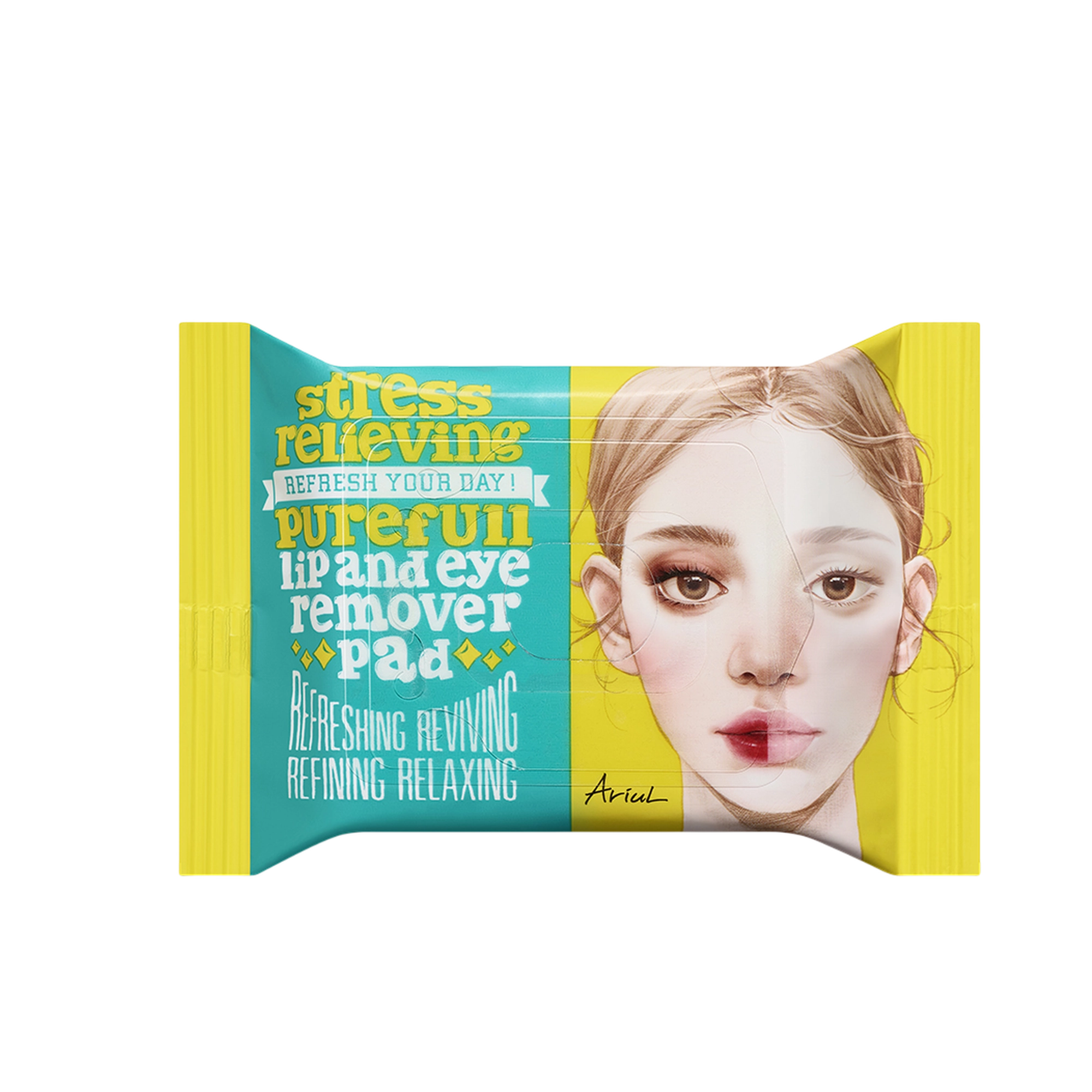 Stress Relieving Purefull Lip and Eye Remover Pad, 30ea