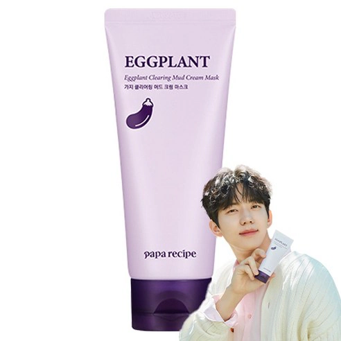 Eggplant Clearing Mud Cream Mask, 1ea