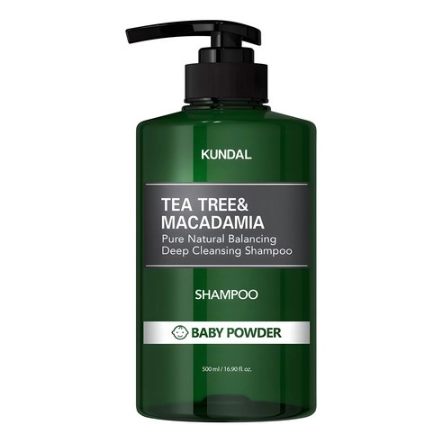 Tea Tree & Macadamia Deep Cleansing Shampoo for Oily Hair [Baby Powder], 500ml, 1pack - Image 1
