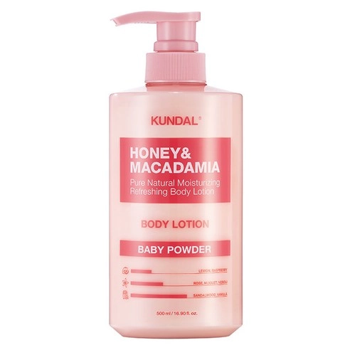 Honey and Macadamia Pure Body Lotion [Baby Powder], 500ml, 1pack