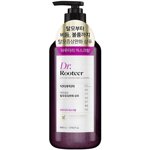 Dr. Rooteer Anti-Hair Loss Solution Shampoo [Powdery Musk], 800ml, 1pack
