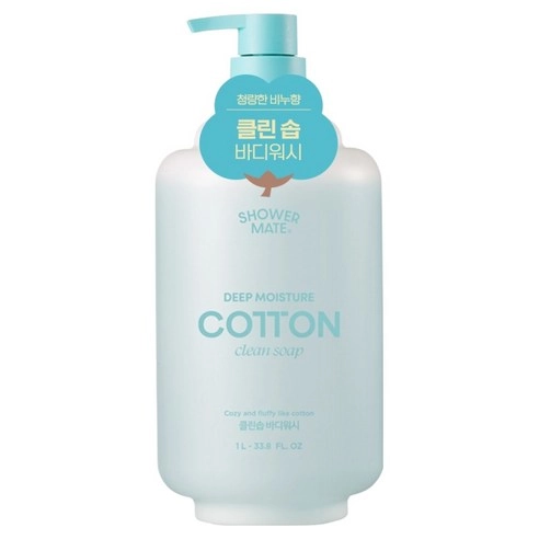 Deep Moisture Cotton Body Wash [Clean Soap Scent], 1,000ml, 1pack