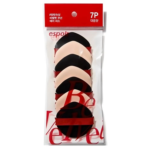 Veil Velvet Air Puff, 7pcs, Mixed Colors, 1pack