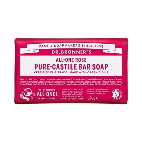 Rose Pure Castile BarSoap, 140g, 1pack