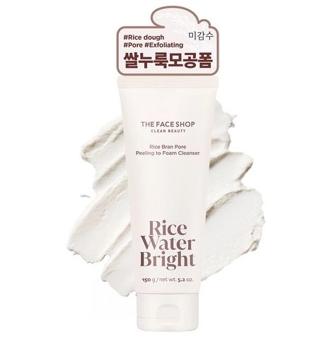 Rice Water Bright Rice Bran Pore Peeling to Foam Cleanser, 150g, 1pack - Image 1