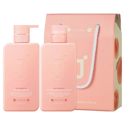 J'SOOP Silk Keratin Peach Edition Shampoo & Hair Pack Treatment Set