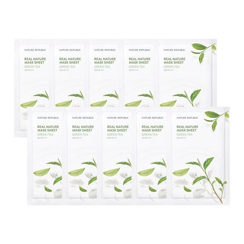 Real Nature Seed Sheet Mask - Green Tea, 30ea - Image 1