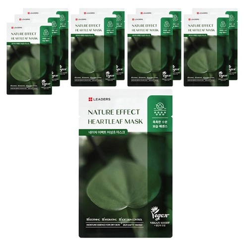 LEADERS Nature Effect Heartleaf Mask, 10ea, 1pack - Image 1