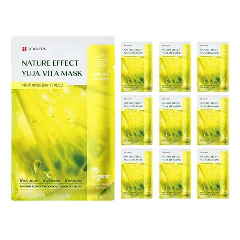 LEADERS Nature Effect Yuja Vita Mask, 10ea, 1pack - Image 1
