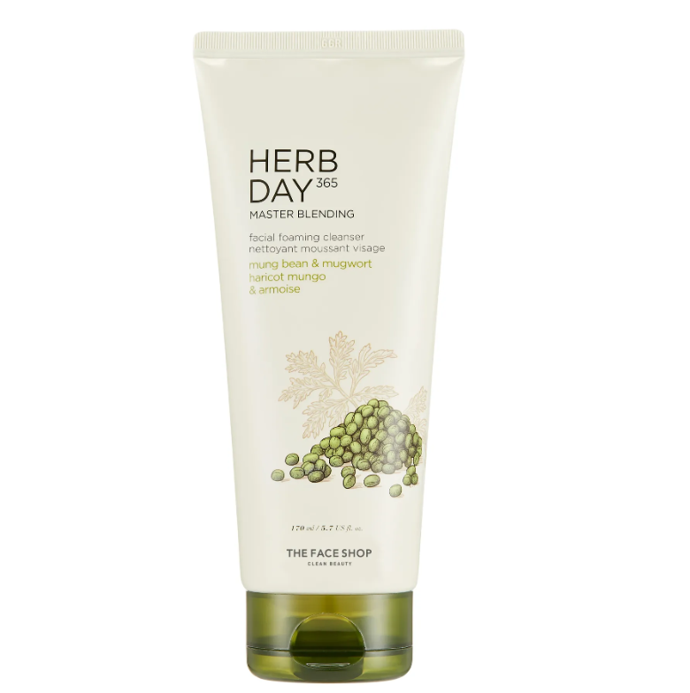 Herb Day 365 Master Blending Facial Cleansing Foam [Mung Bean & Mugwort], 170ml, 1pack