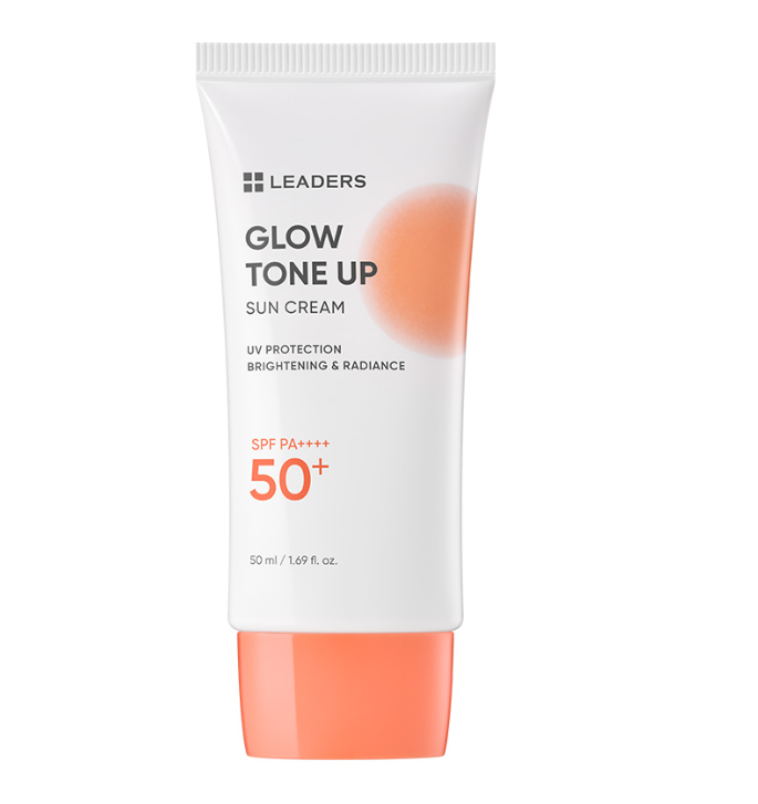 LEADERS Glow Tone Up Sun Cream [SPF 50+/PA++++], 50ml, 2packs