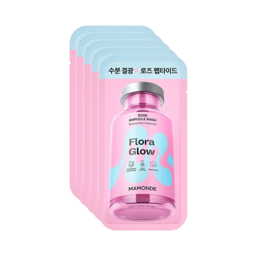 Flora Glow Rose Ampoule Sheet Mask, 5ea, 1pack