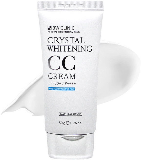 Crystal Whitening CC Cream [SPF50+/PA+++], 50g, Natural Beige, 1pack