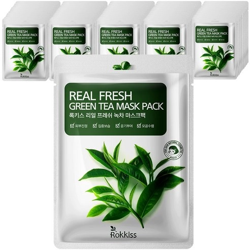 Real Fresh Green Tea Sheet Mask, 50ea, 1pack