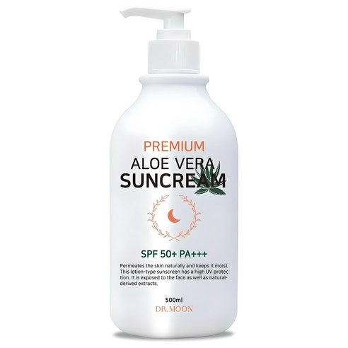 Premium Aloe Vera Sun Cream [SPF50+/PA+++], 500ml, 1pack
