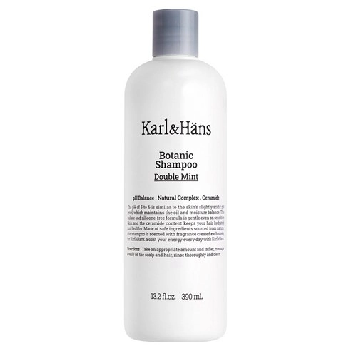 Botanic Shampoo Double Mint, 390ml, 1pack